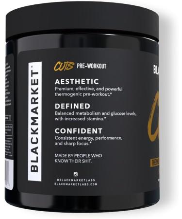 BLACKMARKET CUTS Pre Workout - Flavored Energy Powdered Drink Mix for Men & Women, Great for Muscle Definition, Thermogenic, Creatine Free (Watermelon, 30 Servings) - Buy Online on GoSupps.com