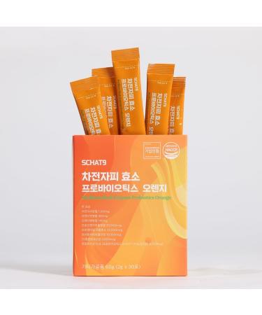SCHAT9 Psyllium Husk Enzyme Probiotics Orange Daily Fiber & Digestive Health Supplement with Probiotics Moro Orange C3G & Enzymes No Sugar No Preservatives 105g Box Made in Korea - Buy Online on GoSupps.com