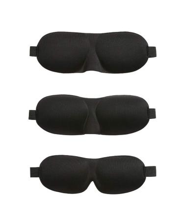 3 Pcs Black Sleep Eye Masks 3D Contoured Eye Cover with Adjustable Strap for Women and Men Sleeping Shift Work Travel Naps Night Blindfold (3 Style)