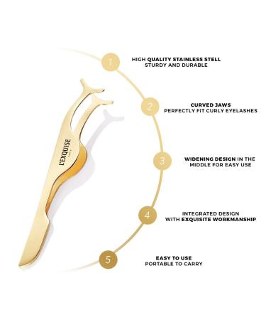 Professional Magnetic False Eyelash Extension Applicator | Golden Stainless Steel Tweezer for Easy Lash Application & Removal | Multifunctional Beauty Tool - Buy Online on GoSupps.com