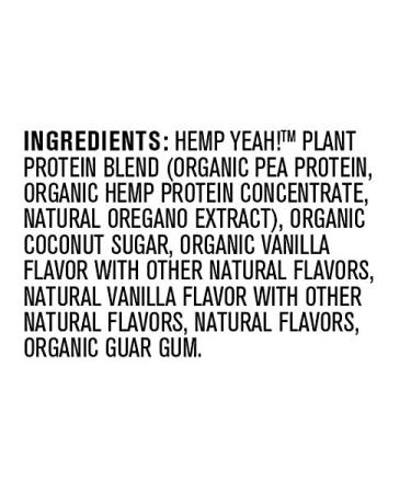 Manitoba Harvest Hemp Yeah! Organic Protein Powder - Vanilla, 20g Plant Protein, Vegan, Non-GMO, 16oz - Buy Online on GoSupps.com