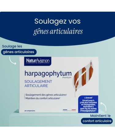 Laboratoire NaturAvignon Harpagophytum Ampoules | Joint Comfort | Proven Effectiveness | Equivalent 3000mg Harpagophytum Root + Vitamin D3 | Natural Flavour | 20 Ampoules (20 Days) - Buy Online on GoSupps.com