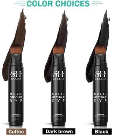SEVICH Grey Hair Dye Brush Pens - Hair Root Touch Up Temporary White Hair Cover for Solon Home 20ml Darkbrown dark brown - Buy Online on GoSupps.com