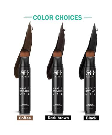 SEVICH Grey Hair Dye Brush Pens - Temporary Root Touch Up for White Hair - 20ml Coffee | Instant Hair Color Solution - Buy Online on GoSupps.com