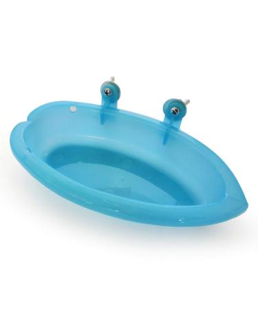 Hypeety Bird Bath with Mirror Portable Bird Bath Bird Bathroom for Pet Parrots Bathing Tub Bath Box Bird Shower Bathtub Accessories Blue-Bird Bathtub