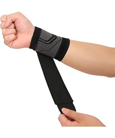 Adjustable Wrist Brace & Compression Strap for Tendinitis Pain Relief | XL Black - 2 Pcs for Sports & Workouts - Buy Online on GoSupps.com