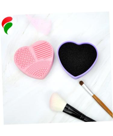 Mikikit Silicone Makeup Applicator & Cleaning Box - Pink Heart Shaped Brush Cleaner for All Makeup Brushes - Ideal for Quick & Easy Cleaning - Buy Online on GoSupps.com