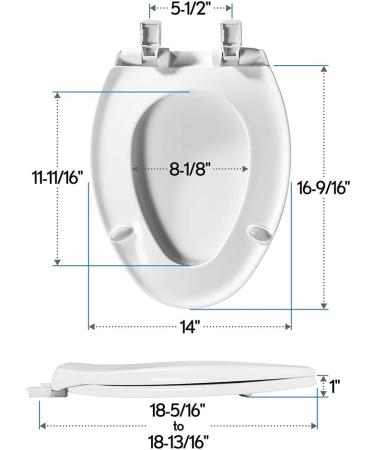 Mayfair 1887SLOW-000 Affinity Slow Close Elongated Toilet Seat - Never Loosen, Perfect Fit, Long Lasting Solid Plastic, White - Buy Online on GoSupps.com