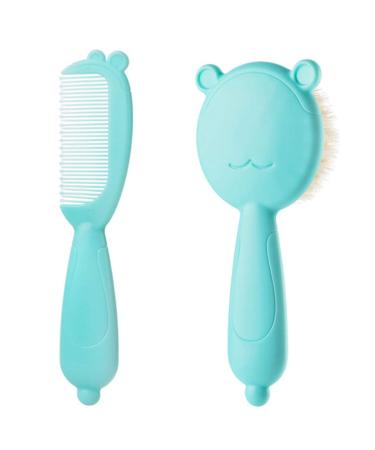 TOYANDONA 1 Set Baby Hair Brush and Comb Set for Newborns and Toddlers Baby Massage and Scalp Brush Ideal for Baby Cradle Cap Baby Shower Registry Gift Blue