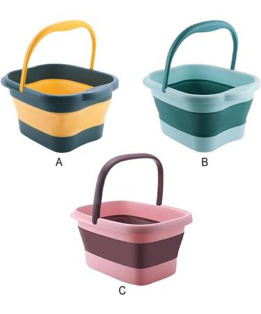 Rongweiwang Foldable Foot Bath Massage Bucket - Easy to Clean Wearable TPE Design for Home or Travel - Light Blue - Buy Online on GoSupps.com