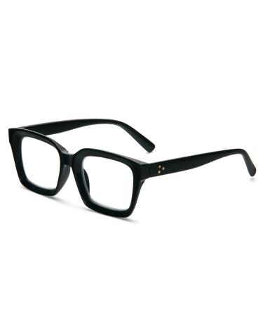 MMOWW Oversized Reading Glasses for Women - Anti Blue Light Glasses with Square Frame (Black 1.5) Black 1.5 x