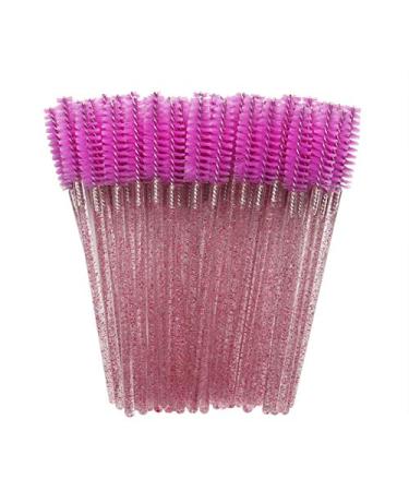 Makeup Brush Tool Kits 50 PCS Disposable Eyelash Brushes Mascara Wands Eye Lash Eyebrow Applicator Cosmetic (Rose Red)