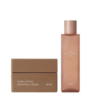 KOY Flow Lifting Wrapping Cream & Ampoule Toner Set | Anti-aging Face Cream and Hydrating Toner with Protein Complex | Smooth & Supple Skin