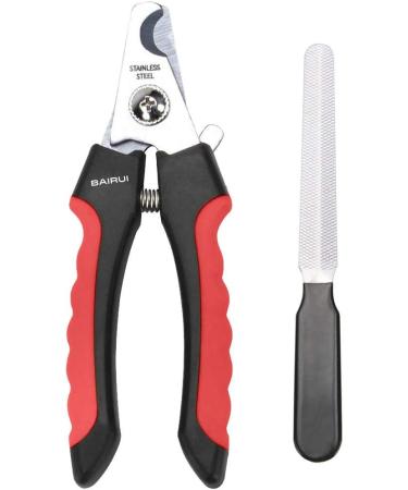 BAIRUI Dog Nail Clippers and Heavy Duty Nail Clipper for Large Dogs Professional Nail Trimmer for Dogs/Cats Pet-Nail Trimmer with Safety Guard to Avoid Over-Cutting Nails Free Nail File (Red) - Buy Online on GoSupps.com