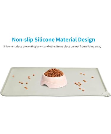 AUDWUD Silicone Waterproof Dog & Cat Feeding Mat - Anti-Slip Pet Bowl Mat 87x58 cm Beige | Durable Easy Clean Pet Accessories - Buy Online on GoSupps.com