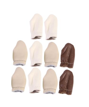 FRCOLOR 5 Pairs Leather Thimble Cowhide Thumb
