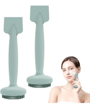 Face Brush Cleanser | Dual Head Facial Scrubber Silicone Face Scrubber For Women | Waterproof Soft And Skin Friendly Manual Mud Film Brush For Cleaning Rowces Haze Blue 2pcs - Buy Online on GoSupps.com