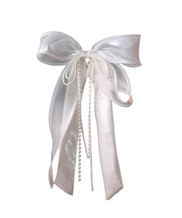 hgnxa Delicate Veil Hair Clip with Bowknot Beaded Add a touch of Sophistication to Your Hairstyle with Delicate Hair Clip