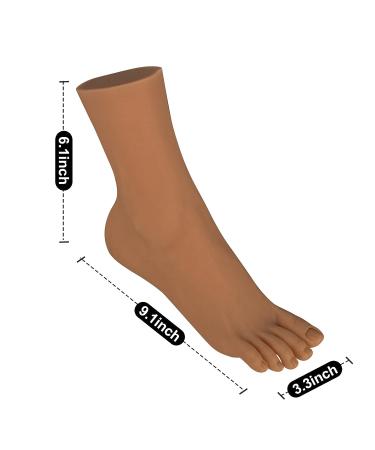 Life Size Flexi Nail Training Foot - Silicone Manicure Practice Model for Jewelry and Shoes - Light Brown Right Foot - Buy Online on GoSupps.com