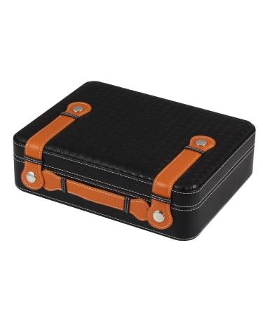 Humidors Cigar Portable Portable Solid Wood Cigar Box Push-Pull Partition Black 24x21.5x6.3cm