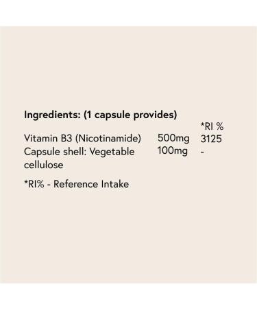 Sixways Vitamin B3 Nicotinamide 500mg Capsules - UK Made, Vegan Formula, No Bulking Agents | Buy Now - Buy Online on GoSupps.com