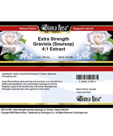 Bianca Rosa Extra Strength Graviola (Soursop) 4:1 Extract - Salve Ointment (2 oz ZIN: 514188) - Buy Online on GoSupps.com