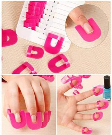 Gel Nails Stickers 26pcs Nail Polish Glue Model Spill Proof Manicure Protector Tools+ 1 PC Sticker Nail Gel Press (Pink One Size) Pink One Size - Buy Online on GoSupps.com