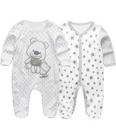 MAMIMAKA Baby Rompers Pajamas Cotton Jumpsuit - 3-6 Months - Long Sleeve Footed Bodysuit - Buy Online on GoSupps.com