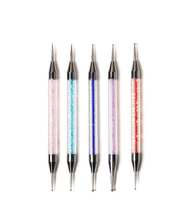 Alexnailart 5pcs Double Tip Dotting Pen Multicolor Manicure Design Painting Tools Set