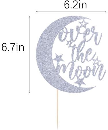 Auteby Over the Moon Cake Topper - First Holy Communion Over the Moon Cake Topper Baby Shower Birthday Party Decorations (Silver) - Buy Online on GoSupps.com