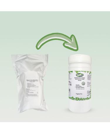 Nilaqua Canister Refill Wipes 100 Pack of Biodegradable Cleaning and Disinfectant Wipes for Surface hand Antibacterial Sanistising Effective Against UP to 99.9999% of Bacteria & Viruses - Buy Online on GoSupps.com