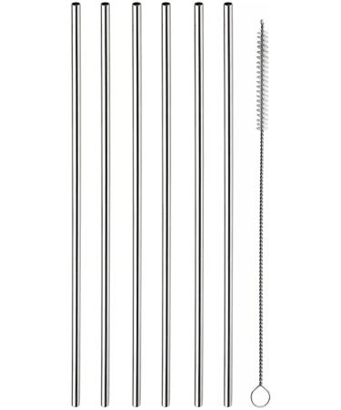 Pintinox set of 12 stainless steel drinking straws with toothbrush length 21 cm diameter 5 mm