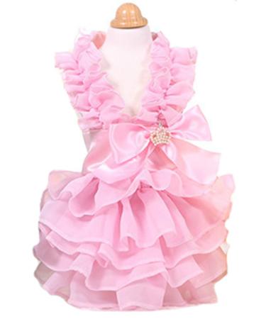MaruPet Fashion Sweet Puppy Dog Love Printed Princess Skirt Pet Dog Pleated Camisole Tutu Dress Pink M Medium Pink