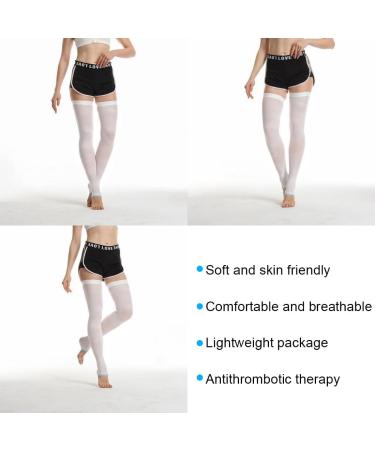 Anti Embolism Compression Stockings 1 Pair Medical open Toe Thigh High Compression Stockings with Silicone Band Thigh High Unisex Hose Socks 18-21 mmHg Class 1 Medical Grade Thigh High Socks - M - Buy Online on GoSupps.com