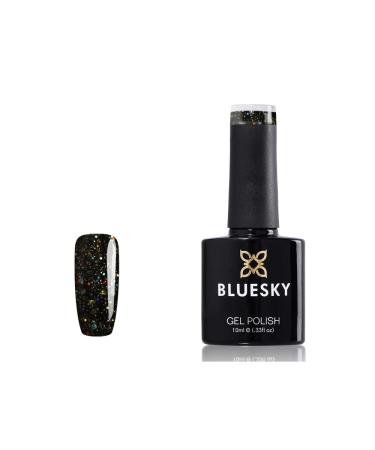 Bluesky Gel Nail Polish Midnight Sky Blz57 Dark grey with multicoloured glitter Long Lasting Chip Resistant 10 ml (Requires Curing Under UV LED Lamp)