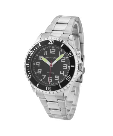 N/D Talking Watches for Men Women Seniors Unisex for Seniors Visually Impaired Big Dial Loud Sound Analog Quartz Alarm Watch TK2081 (Black Dial, for Men) Black Dial for Men