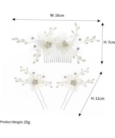 minkissy 1 Set Comb Plate Hairpin Leaf Bride Hair Comb Flower Hair Fork Rhinestone Hair Clips Bridal Hair Sticks Flower Hair Comb Floral Side Hair Comb Bridal Hair Pin Brooch Wedding Fabric - Buy Online on GoSupps.com