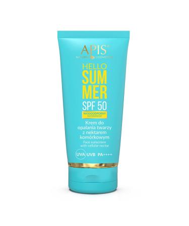 Apis - Face Sunscreen SPF 50 HELLO Summer - Mineral filter - Cellular nectar - Vegetable oils - UVA and UVB protection - Capacity 50 ml