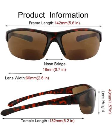 Hyyiyun 3 Pairs Bifocal Reading Sunglasses 2.0x for Men and Women - Wrap Around Outdoor Reader Glasses in Black, Grey, and Tortoise - Buy Online on GoSupps.com