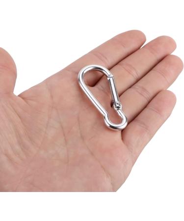 100 Mini Aluminum Carabiner Clips - D-Shaped Key Rings for Home & Hiking - Bulk Silver Keychains - Buy Online on GoSupps.com