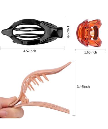 ATODEN Alligator Hair Clips Set - 3Pcs Medium Flat Sectioning Hair Accessories in Black | Duck Billed Clamps for Women - Buy Online on GoSupps.com