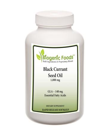 Biogenic Foods Black Currant Seed Oil - Essential Fatty Acid 140 mg of Natural Sourced GLA - 1,000 mg, 60 Gel caps 60 Capsules