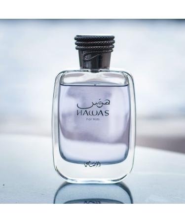 Hawas for Him EDP - Eau De Parfum 100ml(3.4 oz) | Cinnamon, Bergamot, Orange blossom, Grey amber | Aquatic scent, Embody masculine strength & Vigour | Woody perfume, Italian citrus & Fruity freshness of Pear & Pineapple |  - Buy Online on GoSupps.com