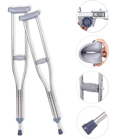 Crutches for Adults Underarm Underarm Crutches for Adjustable Tall Adult Walking Crutches Lightweight Stainless Steel Underarm Crutches with Height Adjustable Retractable Anti- S Selfless dedication - Buy Online on GoSupps.com