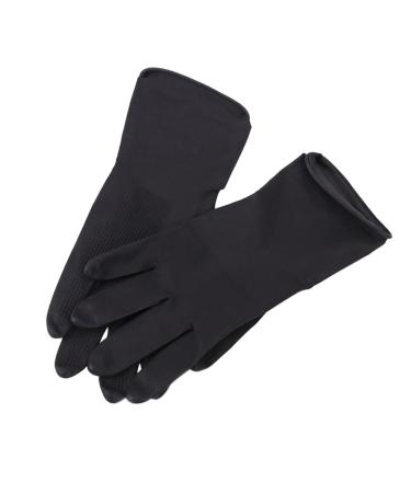 Anneome 5 Pairs Hair Shampoo Gloves Barber Gloves Hair Dye Glove Hair Salon Gloves S Black