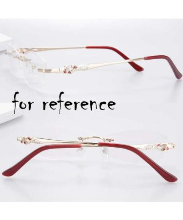 NHEISSCF Rhinestone Eyeglass Temples - Stylish Replacement Pair for Women - Gold Rimless Glasses - Buy Online on GoSupps.com