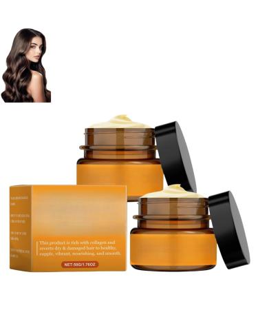 Masque capillaire au collag ne masque hydratant revitalisant en profondeur brillance naturelle r paration anti-frisottis pour cheveux secs et ab m s 2PC