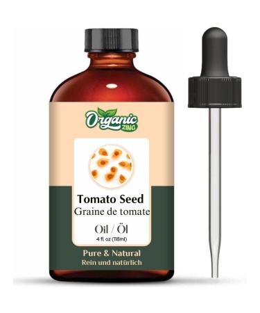 ORGANIC ZING Organic Zing Tomato Seed Oil (Solanum Lycopersicum L.) | Pure and Natural Carrier Oil for Skin Care and Massage - 118 ml/3.99 fl oz