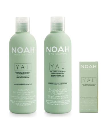 NOAH Yal Hyaluronic Acid Hair Care Set - Moisturizing Shampoo Conditioner & Serum | Cruelty-Free & Fortifying | 8.5 fl.oz Each + 20ml Hair Serum - Buy Online on GoSupps.com