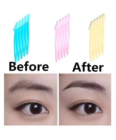 Ckanday 60-Piece Eyebrow Shaver Trimmer Razor for Women & Men | Precision Face Razor | Blue Yellow Pink - International Shipping - Buy Online on GoSupps.com